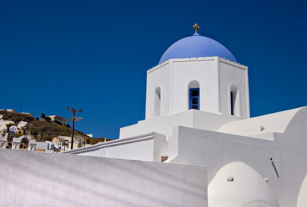 Akrotiri azul cúpula igreja — Fotografia de Stock