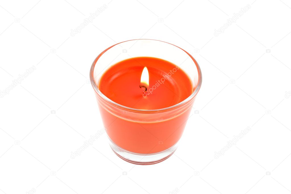 Burning aromatic candle