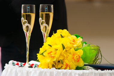 Champagne at the wedding ceremony clipart