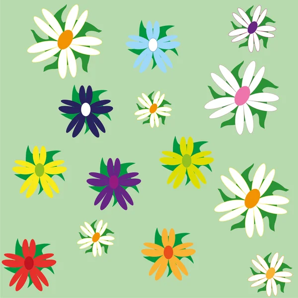 Modèle sans couture avec des fleurs colorées — Image vectorielle