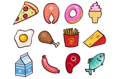 Food symbol set clipart