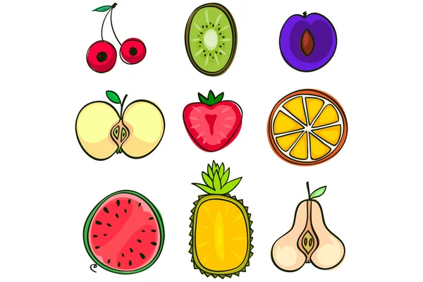 Frukt och bär — Stock vektor