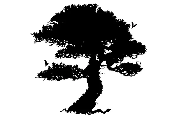 Чёрное дерево Стоковая Иллюстрация