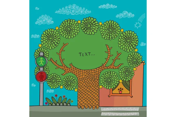 Stort träd ram Royaltyfria illustrationer