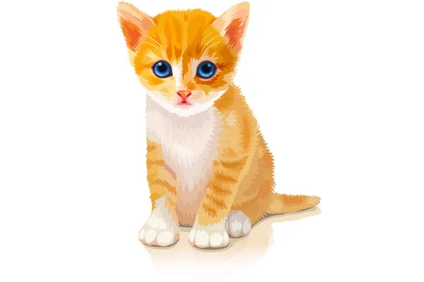 Χαριτωμένο γατάκι πορτοκαλί Διάνυσμα Αρχείου