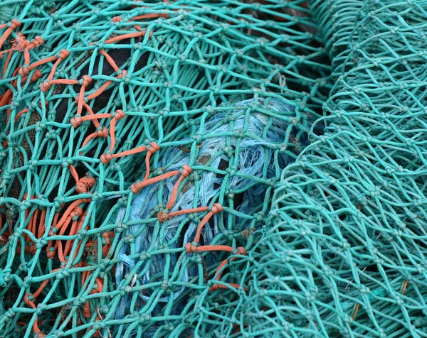 Rede de pesca em um porto em denmark — Fotografia de Stock