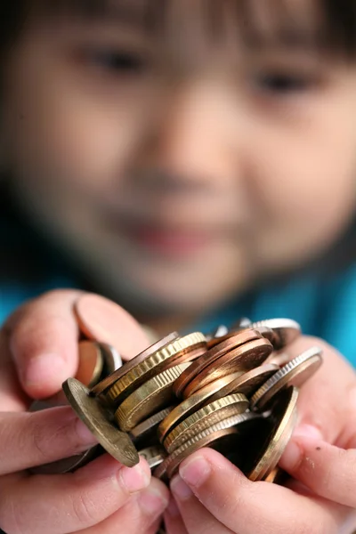 Гроші дитини — стокове фото