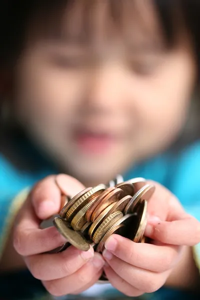 Гроші дитини — стокове фото