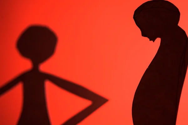 Man and woman silhouette — Stock Photo, Image