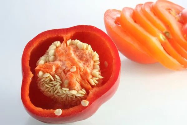Tomate e pimenta — Fotografia de Stock