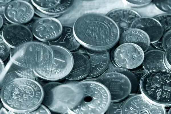 お金のコインのクローズ アップの山 — ストック写真