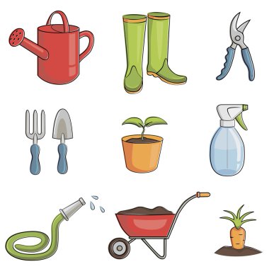 Gardening icon set