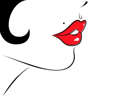 Red lips clipart