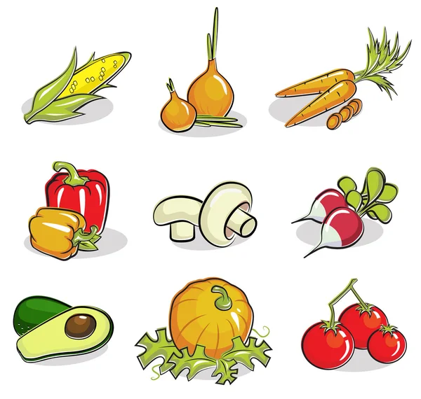 Grøntsager sæt – Stock-vektor