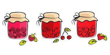 Jam jars collection clipart