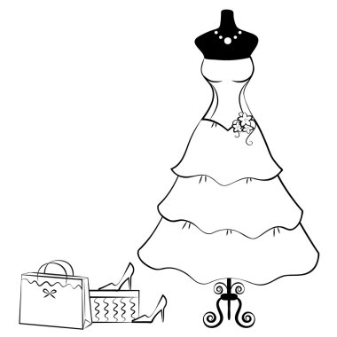 Wedding dress clipart