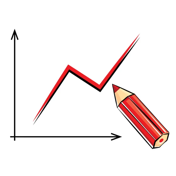 Lápis e gráfico — Vetor de Stock
