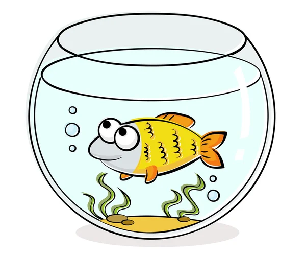 Stock vector Aquarium with funny fish