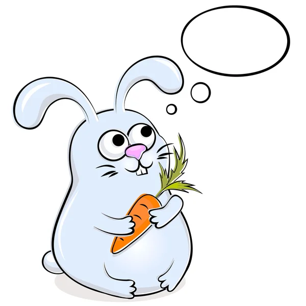 Забавный кролик с морковью — стоковый вектор