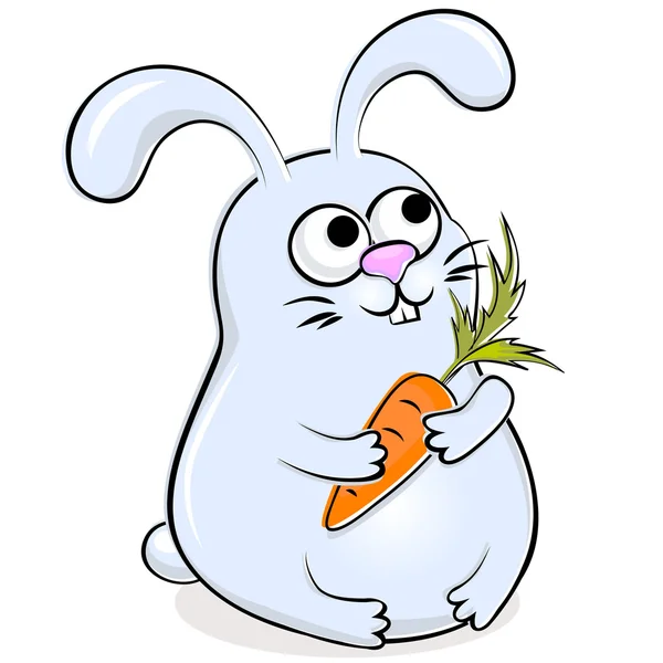 Забавный кролик с морковью — стоковый вектор