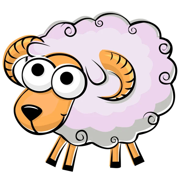 Funny fluffy sheep — Stock Vector