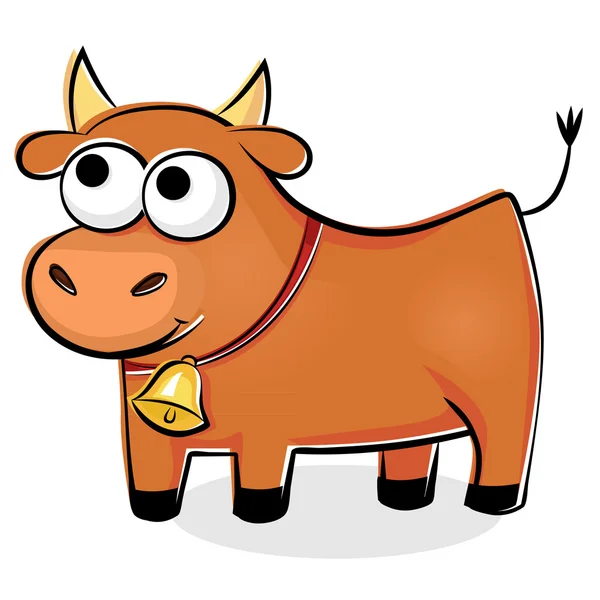 Divertido toro rojo — Vector de stock