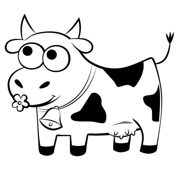Lustige gefleckte Kuh — Stockvektor