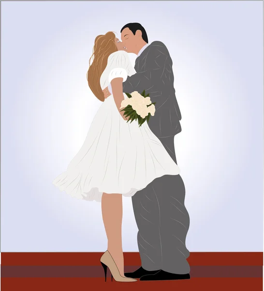 Nevěsta a ženich — Stockový vektor
