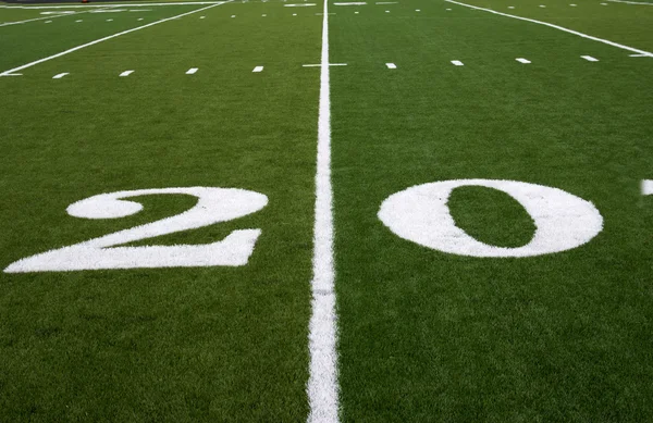 Football Field 20 Yard Line — Stock Photo, Image
