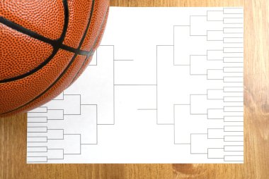 Basketball Tournament Bracket and Basketball clipart