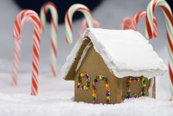 Christmas Gingerbread House Closeup — Stock Photo, Image