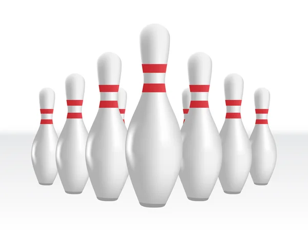 Uppsättning av bowling stift — Stock vektor
