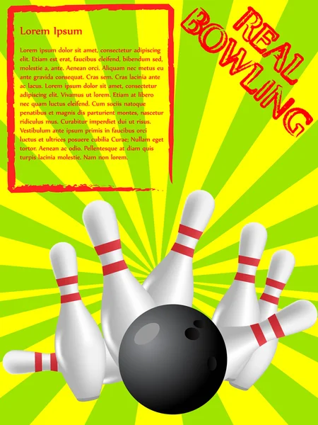 Bowling plakát Stock Vektory