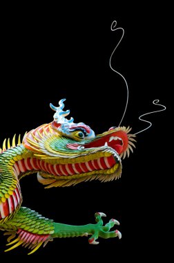 Black background of the Chinese dragon clipart