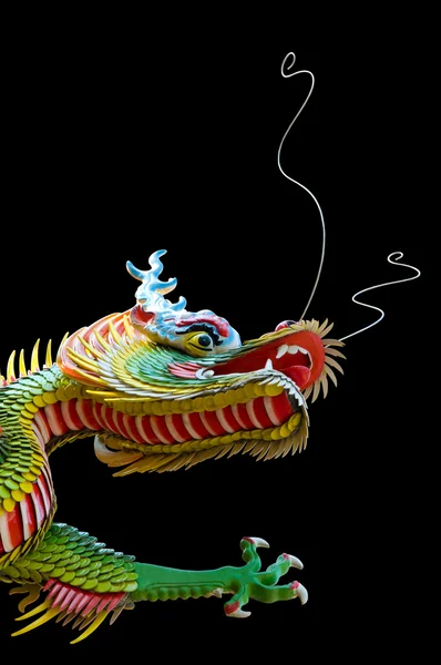 Sfondo nero del drago cinese — Foto Stock
