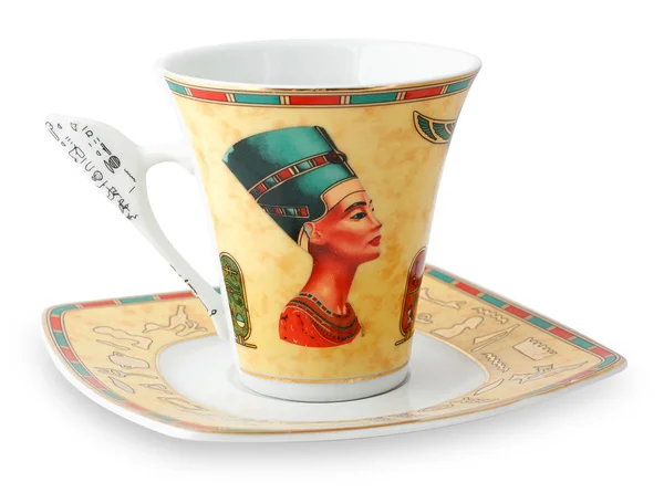 Egyptian cup and saucer — Stock Photo, Image