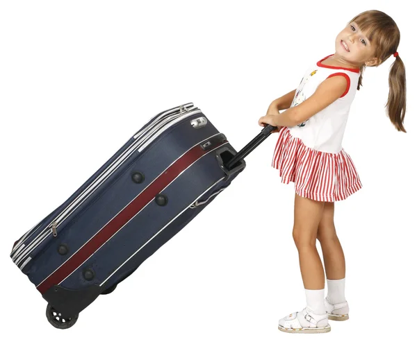 儿童拉行李 — 图库照片