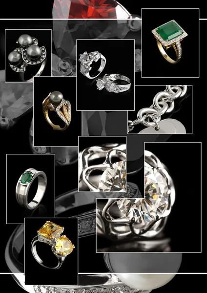 Colagem de jóias — Fotografia de Stock