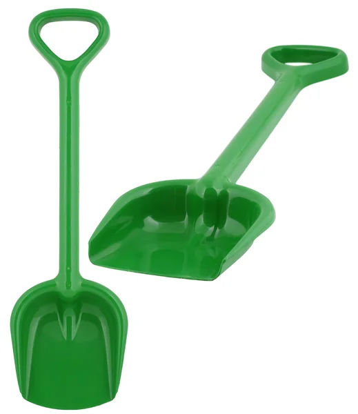 绿色塑料玩具铲子 — 图库照片