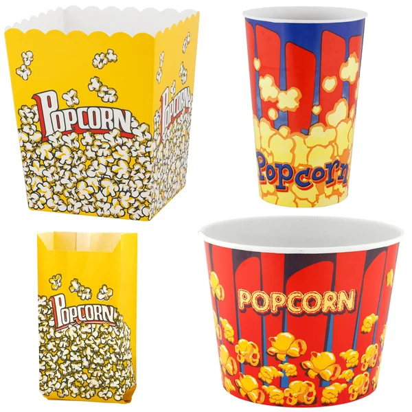 Popcorn boxy a tašky — Stock fotografie