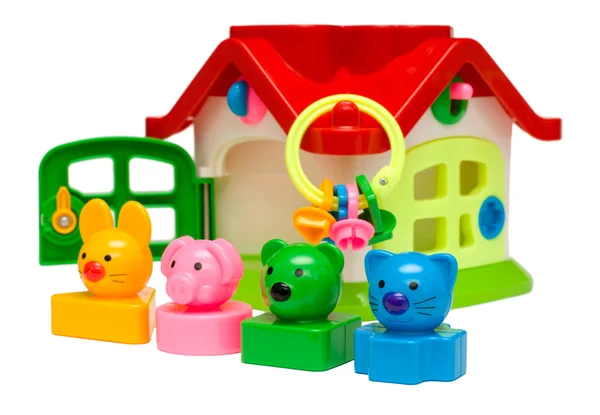 Dom zabawka z kluczami — Zdjęcie stockowe