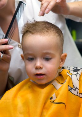Haircut little boy clipart