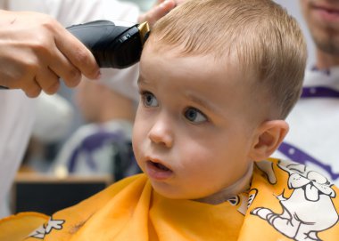 Haircut little boy clipart