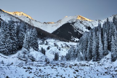 Dağlarda kış akşamı