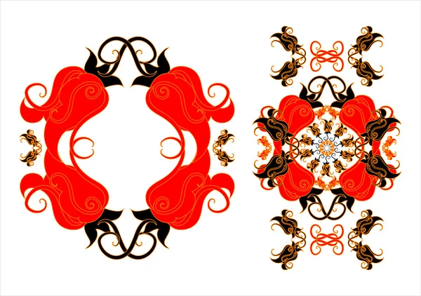 Декоративний візерунок з трояндою — стоковий вектор