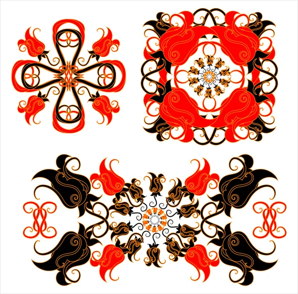 Decoratief patroon met roos — Stockvector