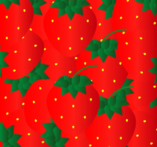 イチゴの装飾的な背景 — ストックベクタ