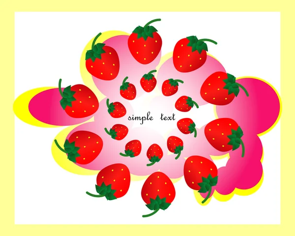 Dekorativa bakgrund med cirkel jordgubbe — Stock vektor
