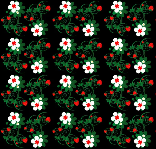 Jordgubbar med blomma smidig konsistens — Stock vektor