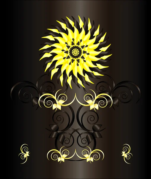 Blume gelb dekorativ — Stockvektor